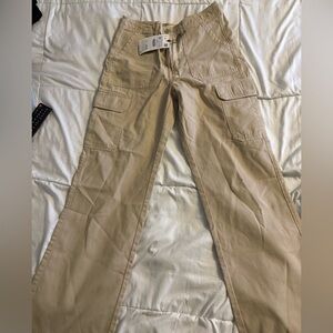Zara Women Khaki Cargo Pants